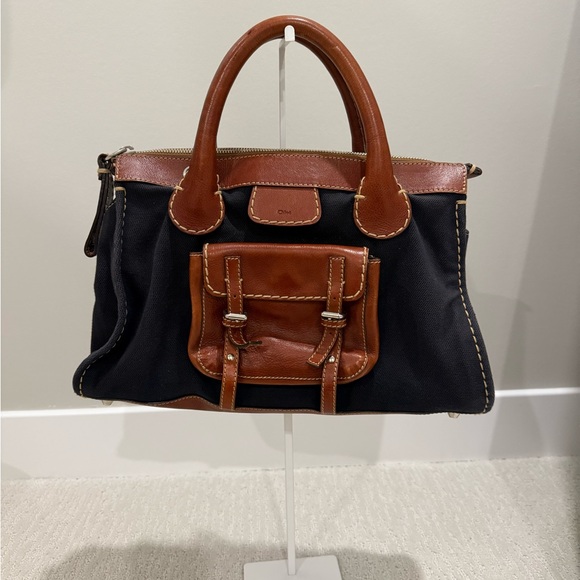 Chloe Edith cotton canvas and leather bag medium - Picture 1 of 16